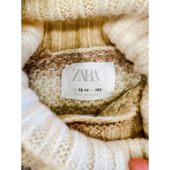 ZARA Turtleneck Knit Sweater Cropped Length, Long Sleeves, Excellent Condition - Picture 3 of 7